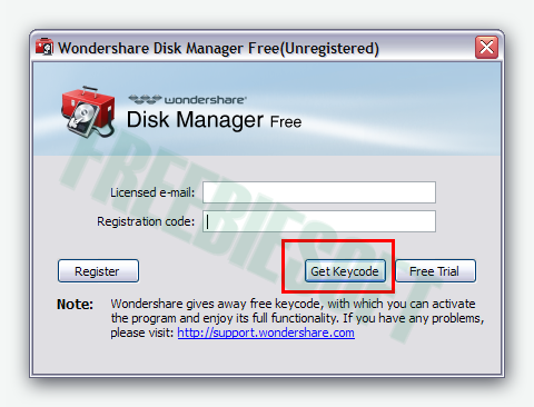 Wondershare disk manager free key code